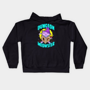 Cute & Funny Dungeon Meowster Gamer Cat Pun Kids Hoodie